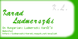 karad ludmerszki business card